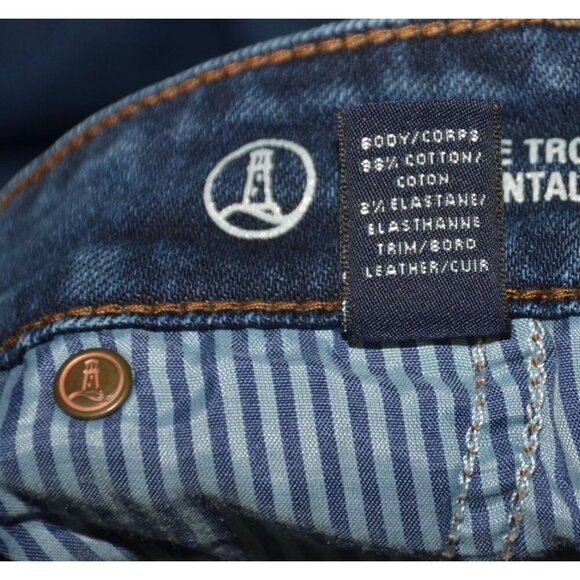 Lands' End Mid Rise Trouser Jeans Women Plus Size 18 Blue Stretch Denim 40X30 - Picture 10 of 11